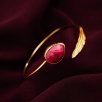 Handmade Gold Plated Brass Bracelet Ruby