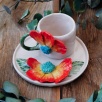 Handcraft Design Ceramic Mug Set Orange Flowers