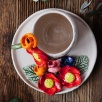 Handcraft Design Ceramic Mug Set Orange Flowers