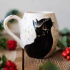 Handmade Tile Mug Black Cat