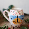 El Yapımı Çini Mug Kelebek