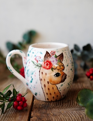 El Yapımı Çini Mug Alpaka