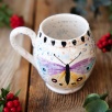 Handmade Tile Mug Butterfly