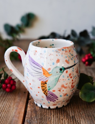 Handmade Tile Mug Mockingbird