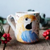 Handmade Tile Mug Parrot