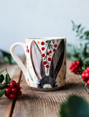 Handmade Tile Mug Bunny