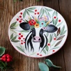 Handmade Design Tile Plate Cow