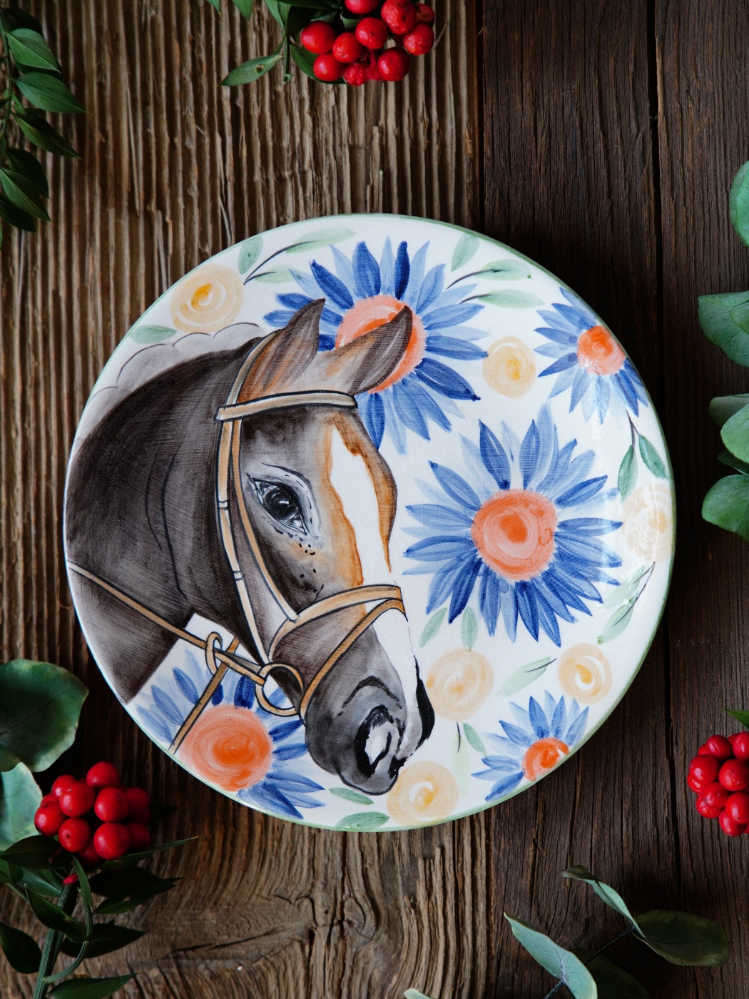 Handmade Design Tile Plate Horse