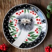 Handmade Design Tile Plate Ostrich