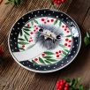 Handmade Design Tile Plate Ostrich