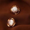 Handmade Design Baroque Pearl Silver Earrings