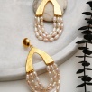 Handmade Design Brass Earrings with Pearls