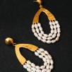 Handmade Design Brass Earrings with Pearls