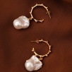 Handmade Design Baroque Pearl Silver Earrings