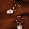 Handmade Design Baroque Pearl Silver Earrings
