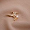 Handmade Design Silver Brooch with Hummingbird Design
