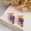 Handmade Owl Design Silver Earrings