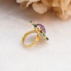 Handmade Design Silver Ring With Tourmaline Stone