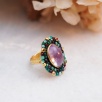 Handmade Design Silver Ring With Tourmaline Stone