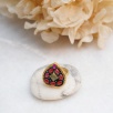 Handmade Design Silver Ring with Quartz and Garnet Stone