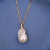 Handmade Gold Plated Silver Necklace with Baroque Pearl
