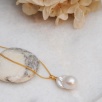 Handmade Gold Plated Silver Necklace with Baroque Pearl