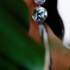 Handmade Gold Plated Silver Earrings With Mother of Pearl