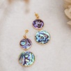 Handmade Gold Plated Silver Earrings With Mother of Pearl