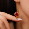 Handmade Design Brass Earrings With Pomegranate Design