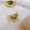 Handmade Design Brass Earrings With Labradorite Stone