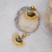 Handmade Design Brass Earrings With Labradorite Stone