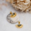 Handmade Design Brass Earrings With Labradorite Stone