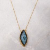 Handmade Gold Plated Brass Necklace with Labradorite Stone