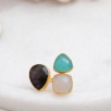Handmade Desing Brass 3 Stones Ring