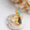 Handmade Desing Brass 3 Stones Ring
