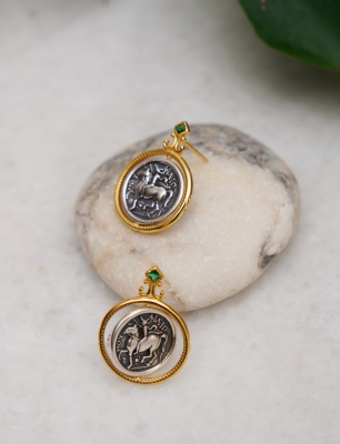 Handmade Silver Earrings with Coin Design