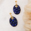 Handmade Design Silver Earrings With Lapis Lazuli Stone