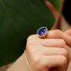 El Yapımı Tasarım Lapis Lazuli Taşlı Gümüş Yüzük