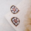 Handmade Design Silver Earrings Moonstone and Morganite
