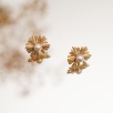 Handmade Flower Desing Silver Earrings with Pearl
