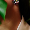 Handmade Design Silver Earrings With Tourmaline Stone