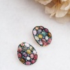 Handmade Design Silver Earrings With Tourmaline Stone