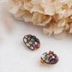 Handmade Design Silver Earrings With Tourmaline Stone