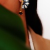 Handmade Design Silver Earrings With Kyanite and Pearl