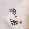 Handmade Design Silver Earrings With Kyanite and Pearl