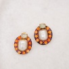Handmade Design Silver Earrings with Agate, Pearl and Quartz Stone