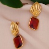 Handmade Design Gold Plated Brass Earrings
