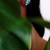 Handmade Design Silver Earrings with Turquoise and Coral Stones