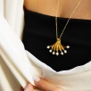 Handmade Gold Plated Brass Necklace with Pearl