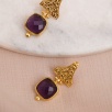Handmade Design Brass Earrings With Amethyst Stone